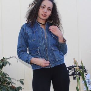 Vintage High Sierra Zip Up Denim Sweater Jacket 💙